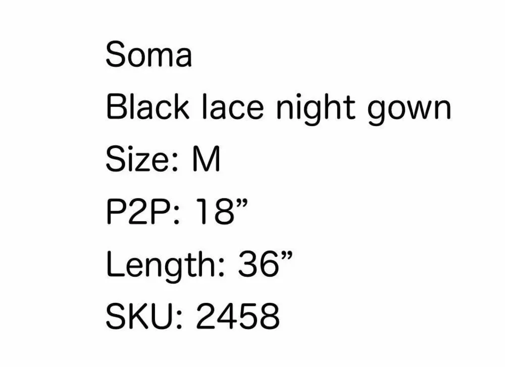 Soma black chemise night dress - size m